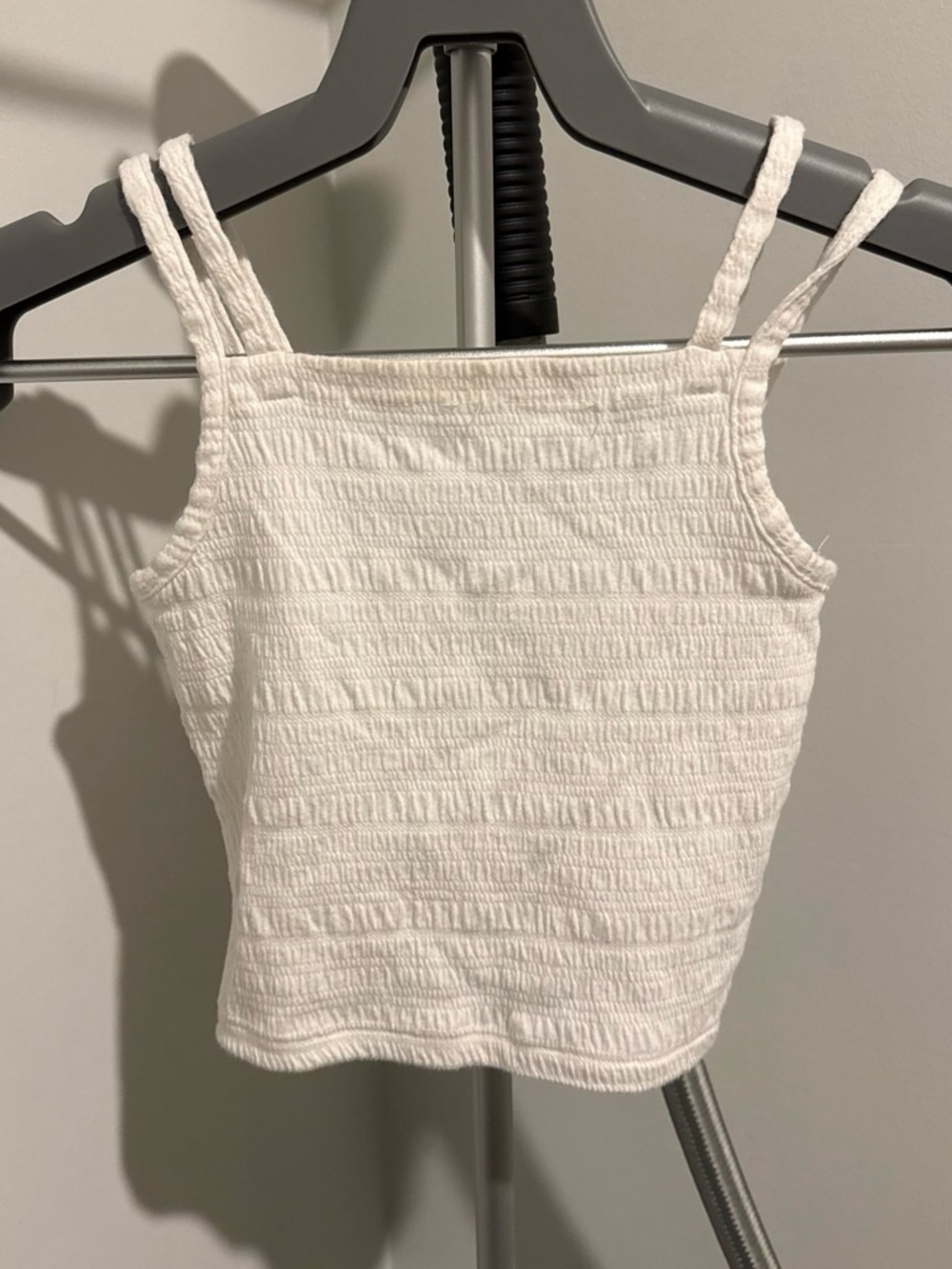 White Smocked Tank Top - kids Casual Camisole